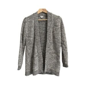 J. Crew Black and White Marled Knit Cardigan Sweater Size Small